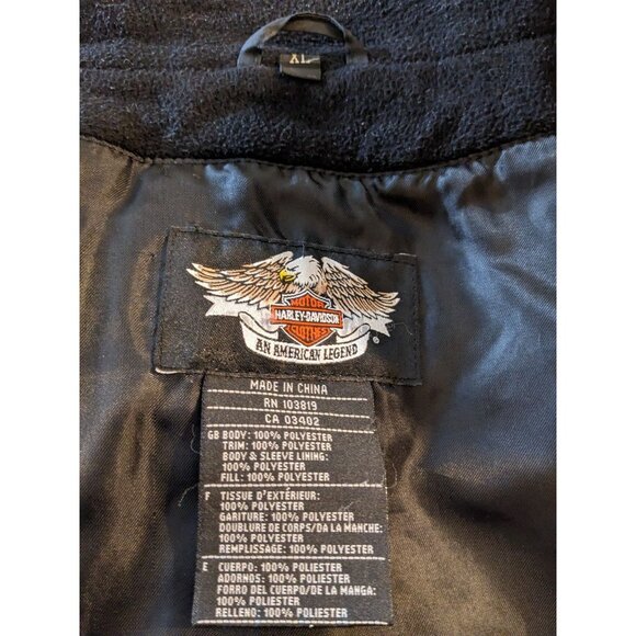 Womens Harley Davidson Black Orange Bar and Shield Soft Padded Jacket Size XL - Picture 11 of 11